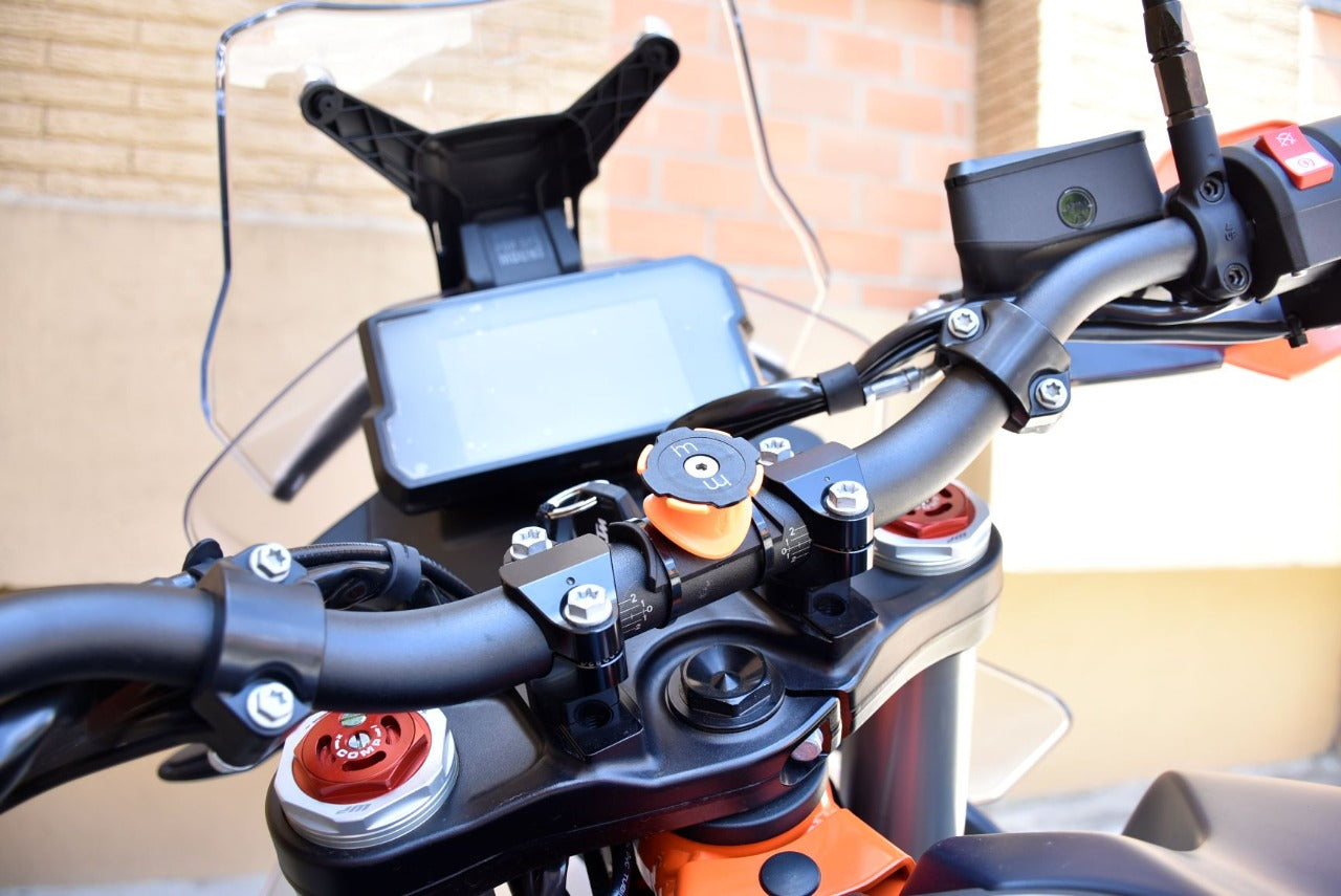 TBONEEY Soporte Celular Bicicleta, Soporte Movil Moto Universal  360°Rotación Anti Vibración Porta Telefono Motocicleta Montaña Soporte para  iPhone